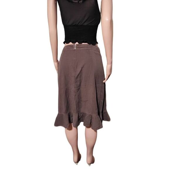 High waist Flounce espresso midi skirt 8/M - Picture 4 of 5